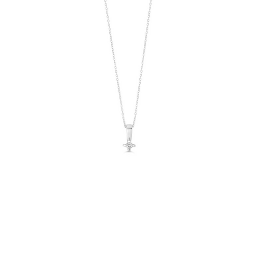 10kt White Gold Diamond Solitaire Pendant