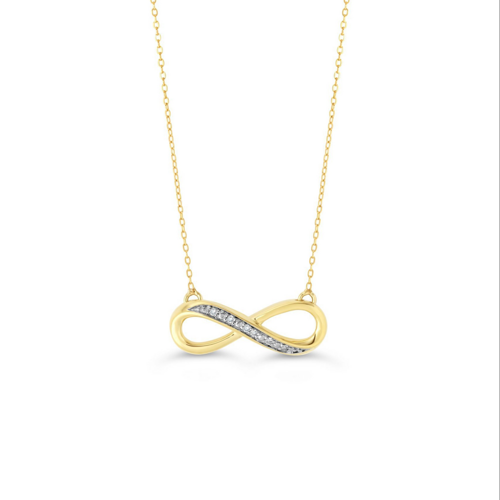 10kt Yellow Gold Diamond Infinity Pendant