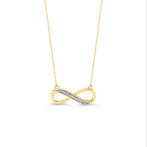 10kt Yellow Gold Diamond Infinity Pendant
