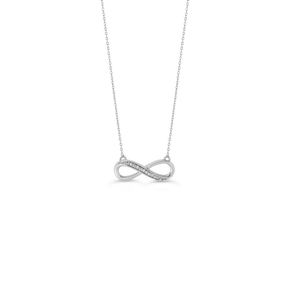 10kt White Gold Diamond Infinity Pendant