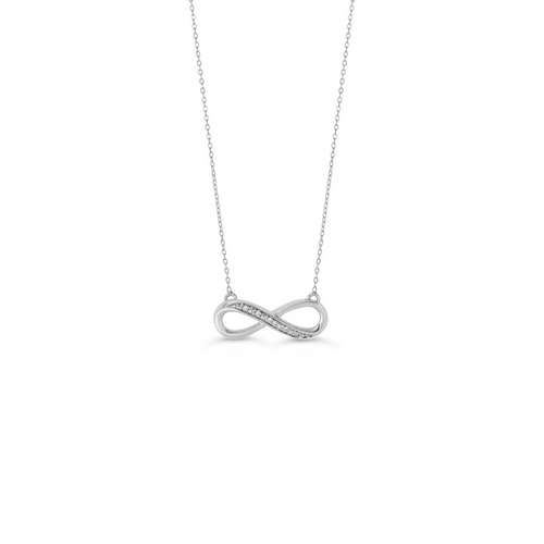 10kt White Gold Diamond Infinity Pendant