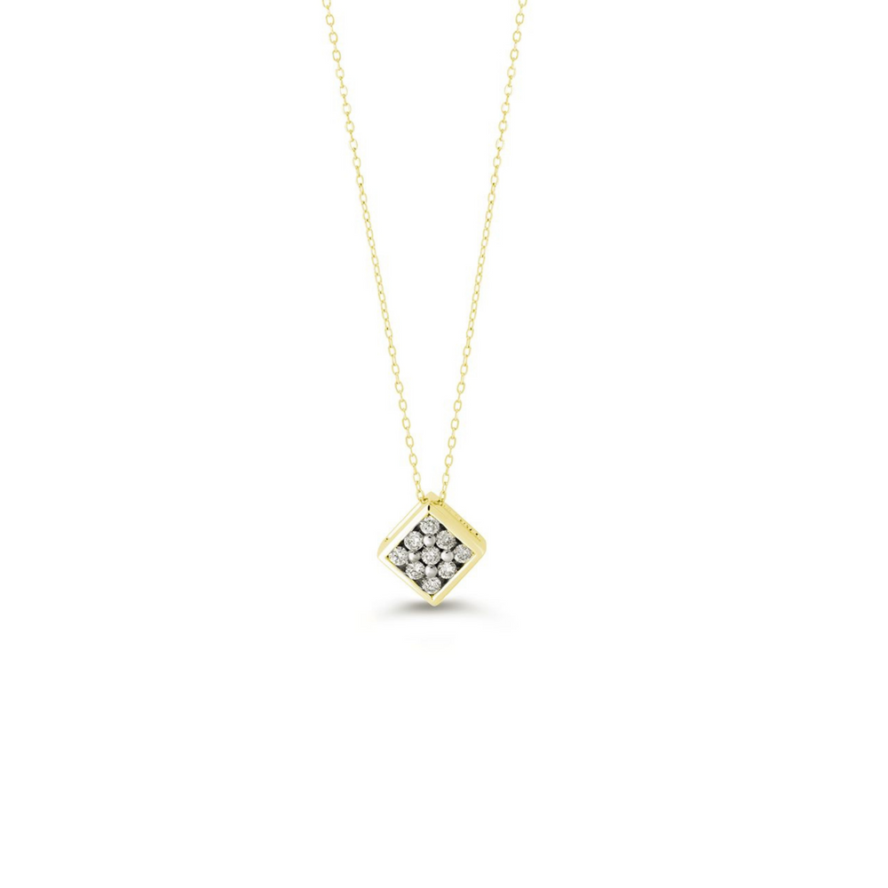 10kt Yellow Gold Cluster Diamond Pendant
