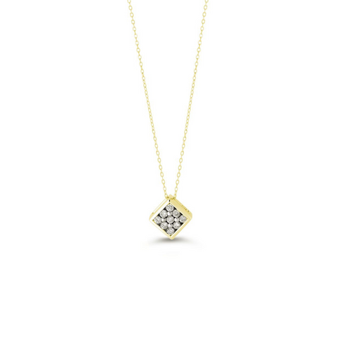 10kt Yellow Gold Cluster Diamond Pendant