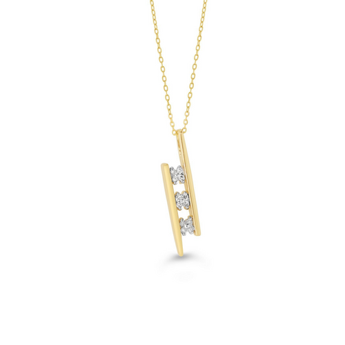 10kt Yellow Gold Diamond Ladder Pendant