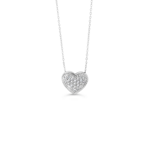 10kt White Gold Diamond Pavé Heart Pendant