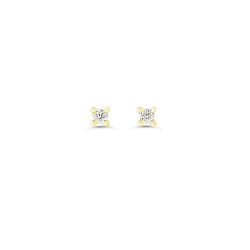 14kt Yellow Gold Diamond .12tw Prong Set Solitaire Stud Earrings