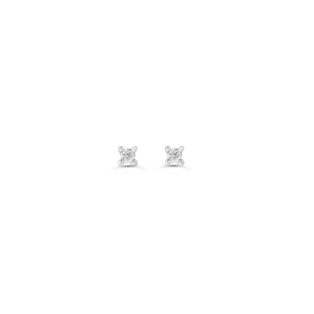 14kt White Gold Prong Set .18tw diamond Solitaire Stud Earrings