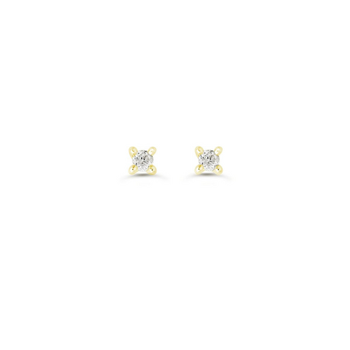 14kt Yellow Gold Prong Set .18tw Diamond Solitaire Stud Earrings
