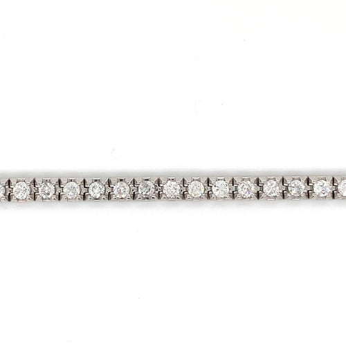 14KT White Gold Natural Diamond 5ct TW Tennis Bracelet