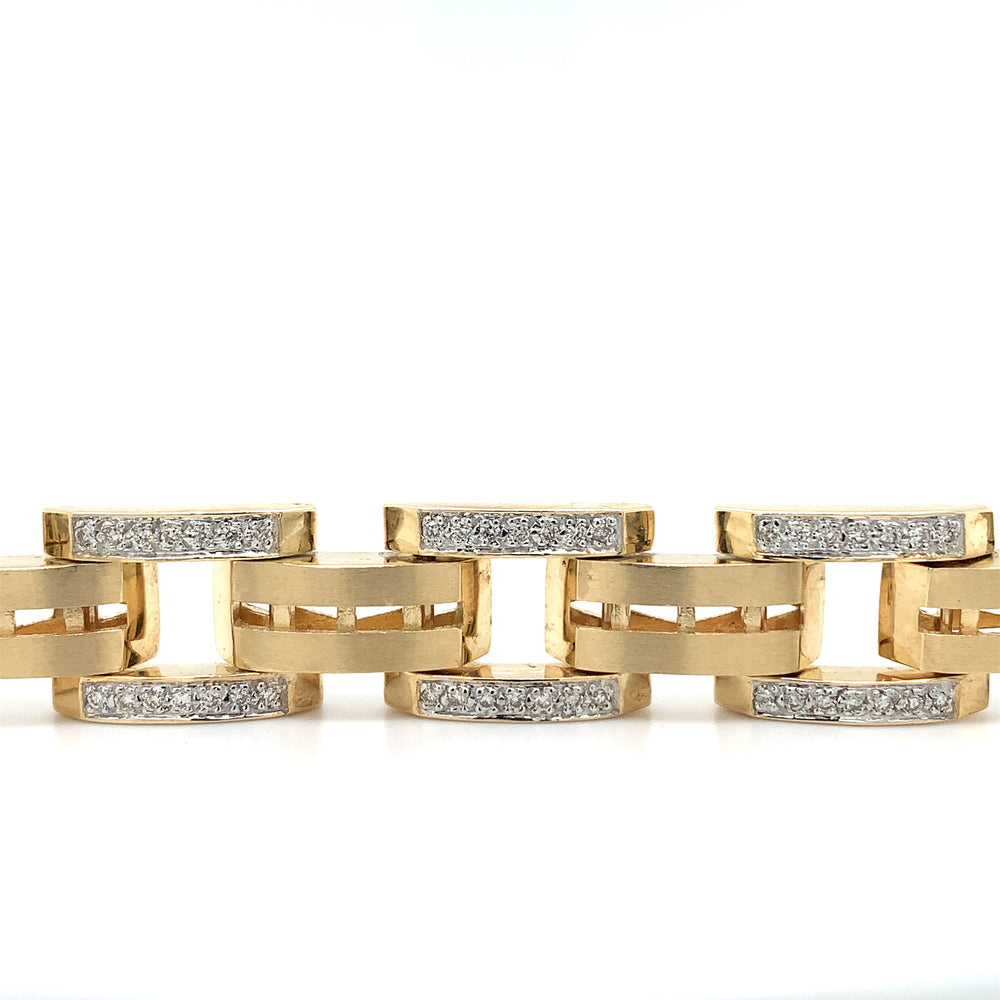 14KT Yellow Gold Natural Diamond 3.00TW Bracelet