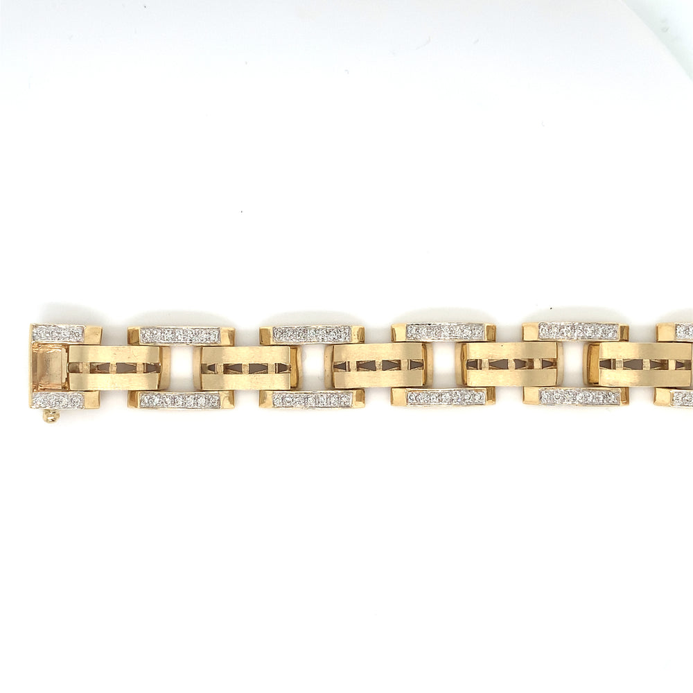 14KT Yellow Gold Natural Diamond 3.00TW Bracelet