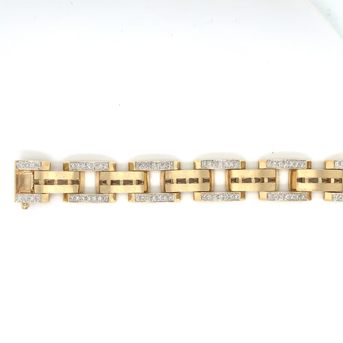 14KT Yellow Gold Natural Diamond 3.00TW Bracelet