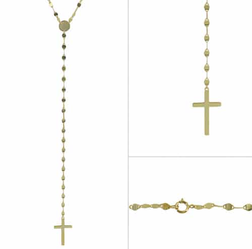 Gold Plated Sterling Silver Cross Rosary