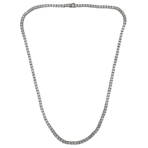 Sterling Silver Star Tennis Necklace with CZ