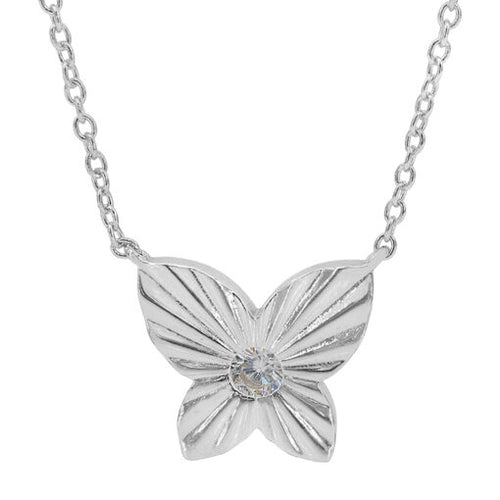 Sterling Silver Butterfly with CZ
