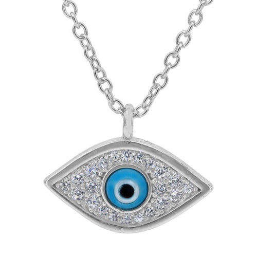 Sterling Silver Evil Eye Necklace