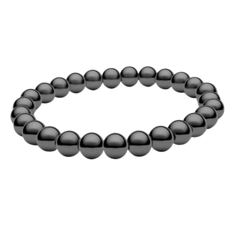 Italgem Stainless Steel Black Beaded Bracelet