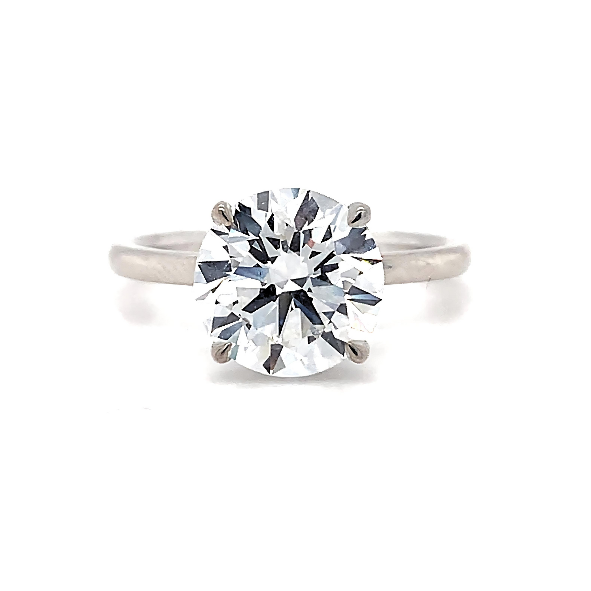 18kt White Gold 3.11 TDW Round Brilliant Cut Lab Grown Diamond Ring