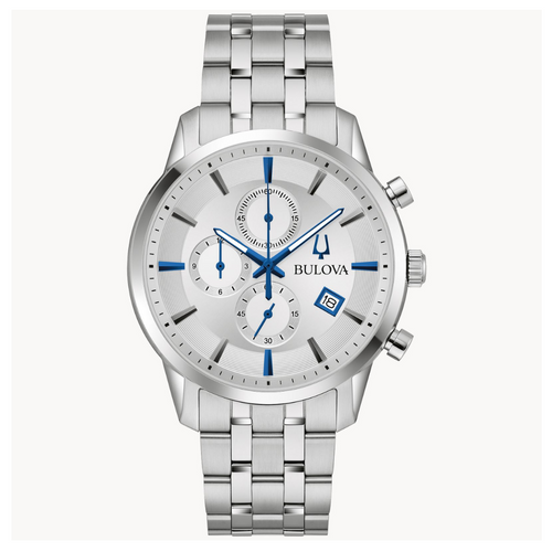 Bulova Men's Sutton Chronograph Silver Watch - 96B404