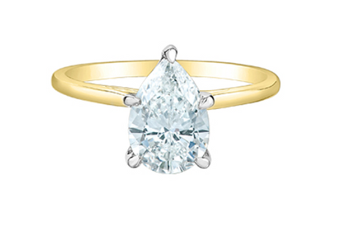 14kt Yellow Gold 0.51 TDW Pear Lab Grown Diamond Ring