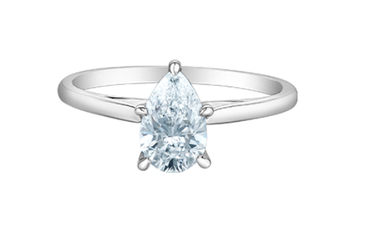 14kt White Gold 0.51 TDW Pear Lab Grown Diamond Ring
