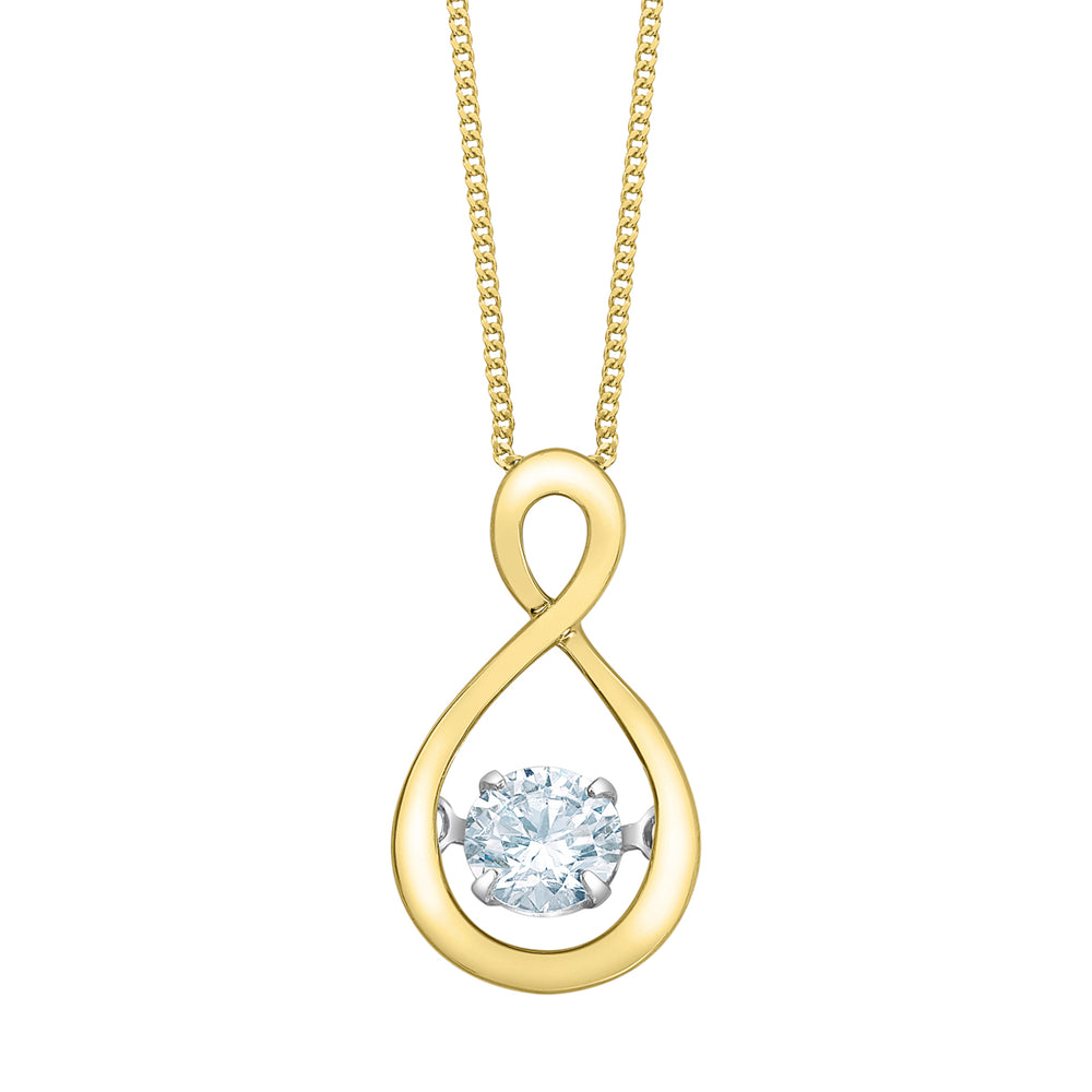 10kt Yellow Gold 0.30ct Round Cut Lab Grown Diamond Pendant and Chain