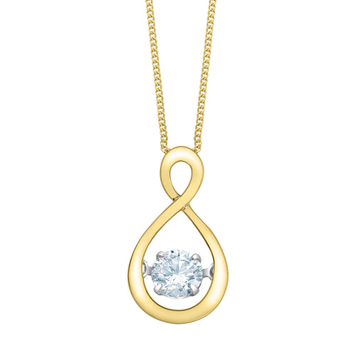 10kt Yellow Gold 0.30ct Round Cut Lab Grown Diamond Pendant and Chain