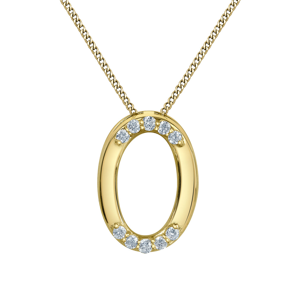 10kt Yellow Gold 0.05ct Round Cut Lab Grown Diamond Pendant and Chain