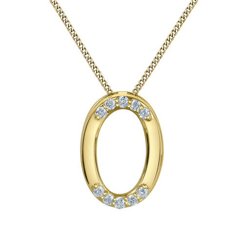 10kt Yellow Gold 0.05ct Round Cut Lab Grown Diamond Pendant and Chain