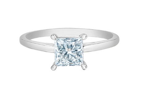 14kt White Gold 0.54 TDW Princess Cut Lab Grown Diamond Ring