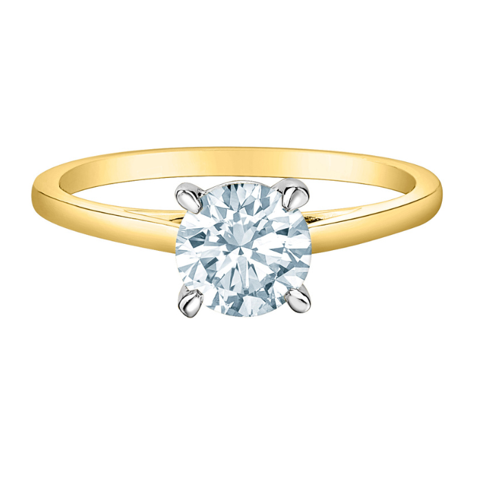 The Cathedral Classic - Round Brilliant Lab Grown Diamond Solitaire - Customizable Engagement Ring