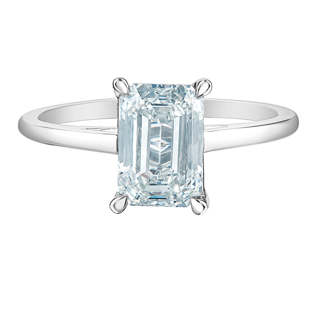 The Cathedral Classic - Emerald Cut Lab Grown Diamond Solitaire - Customizable Engagement Ring