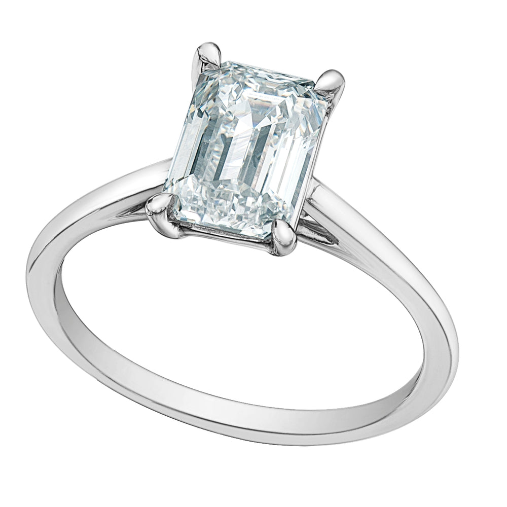 The Cathedral Classic - Emerald Cut Lab Grown Diamond Solitaire - Customizable Engagement Ring