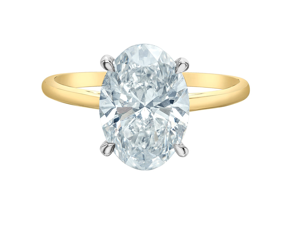 The Cathedral Classic - Oval Lab Grown Diamond Solitaire - Customizable Engagement Ring