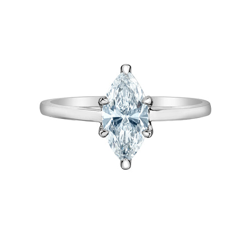 The Cathedral Classic - Marquise Lab Grown Diamond Solitaire - Customizable Engagement Ring