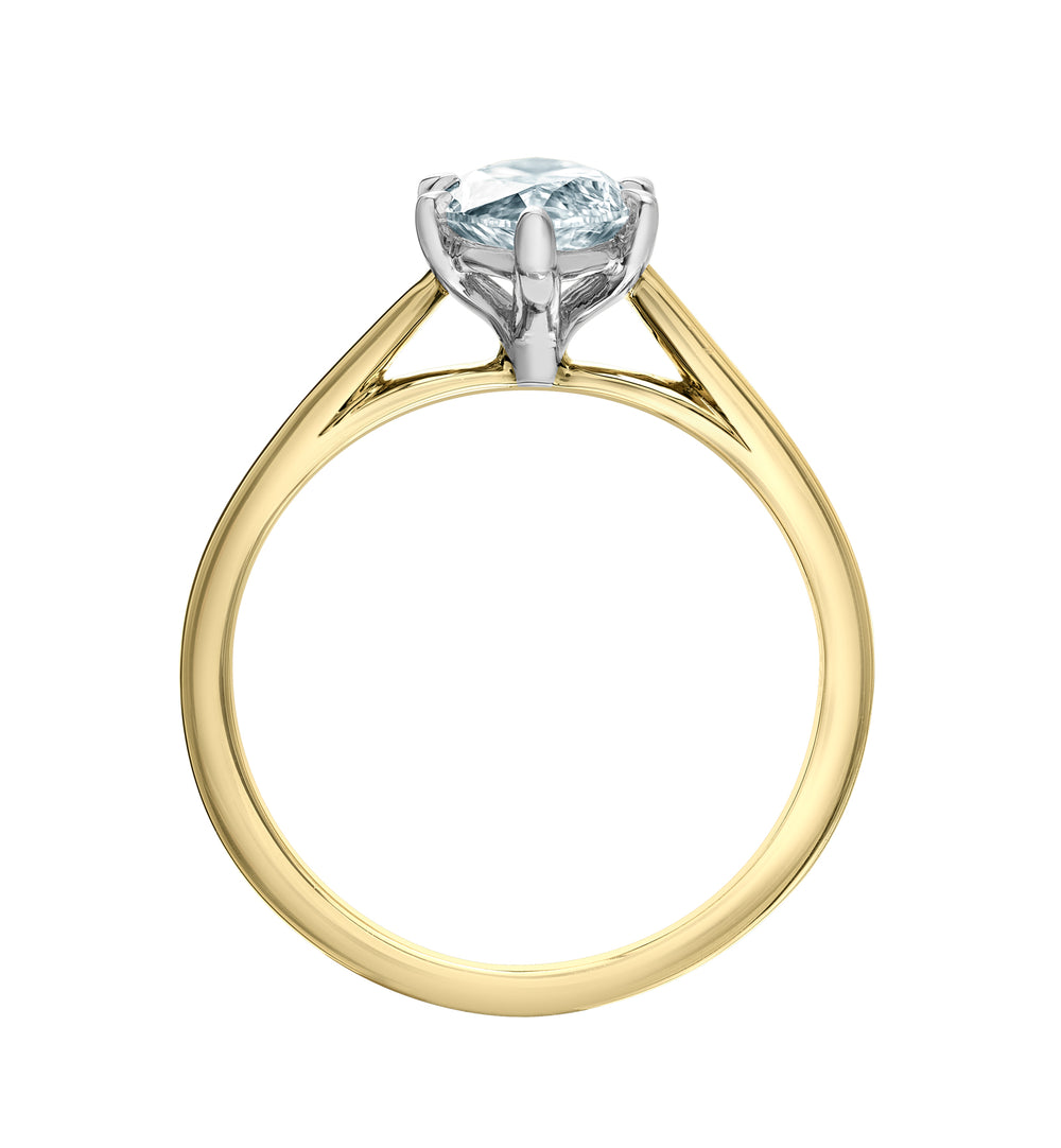 The Cathedral Classic - Marquise Lab Grown Diamond Solitaire - Customizable Engagement Ring