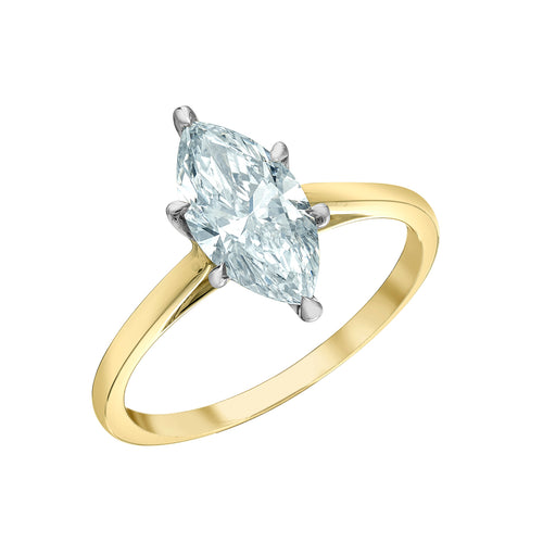 The Cathedral Classic - Marquise Lab Grown Diamond Solitaire - Customizable Engagement Ring