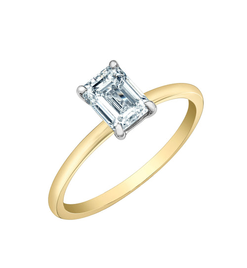 The Petite Peg - Emerald Cut Lab Grown Diamond Solitaire - Customizable Engagement Ring