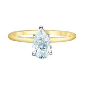 The Petite Peg - Pear Cut Lab Grown Diamond Solitaire - Customizable Engagement Ring
