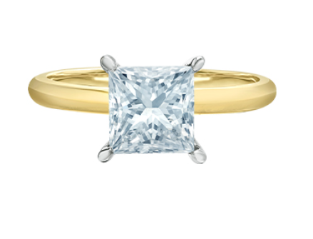 14kt Yellow Gold 2.02ct Princess Cut Lab Grown Diamond Ring