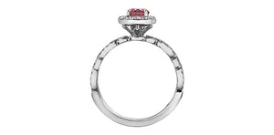 18kt Palladium Pink Sapphire & Diamond Ring