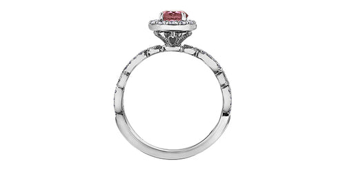 18kt Palladium Pink Sapphire & Diamond Ring