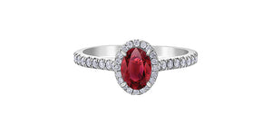 10kt White Gold Ruby & Diamond Ring