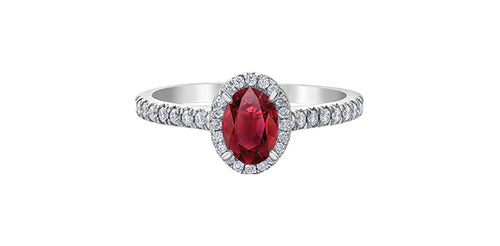10kt White Gold Ruby & Diamond Ring