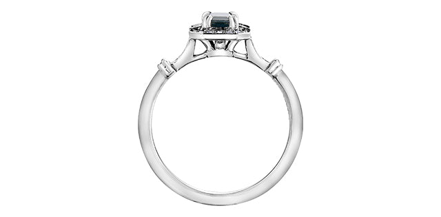 10kt White Gold Blue Sapphire & Diamond Ring