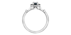 10kt White Gold Blue Sapphire & Diamond Ring