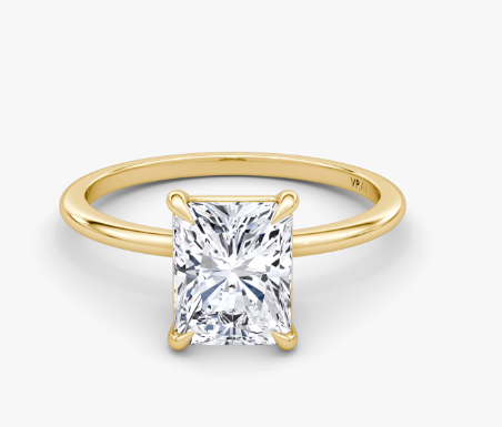 14kt Yellow Gold Lab Grown 2ct Radiant Diamond Ring
