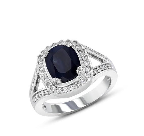14kt White Gold  2.30 Sapphire+.50TW  Rings
