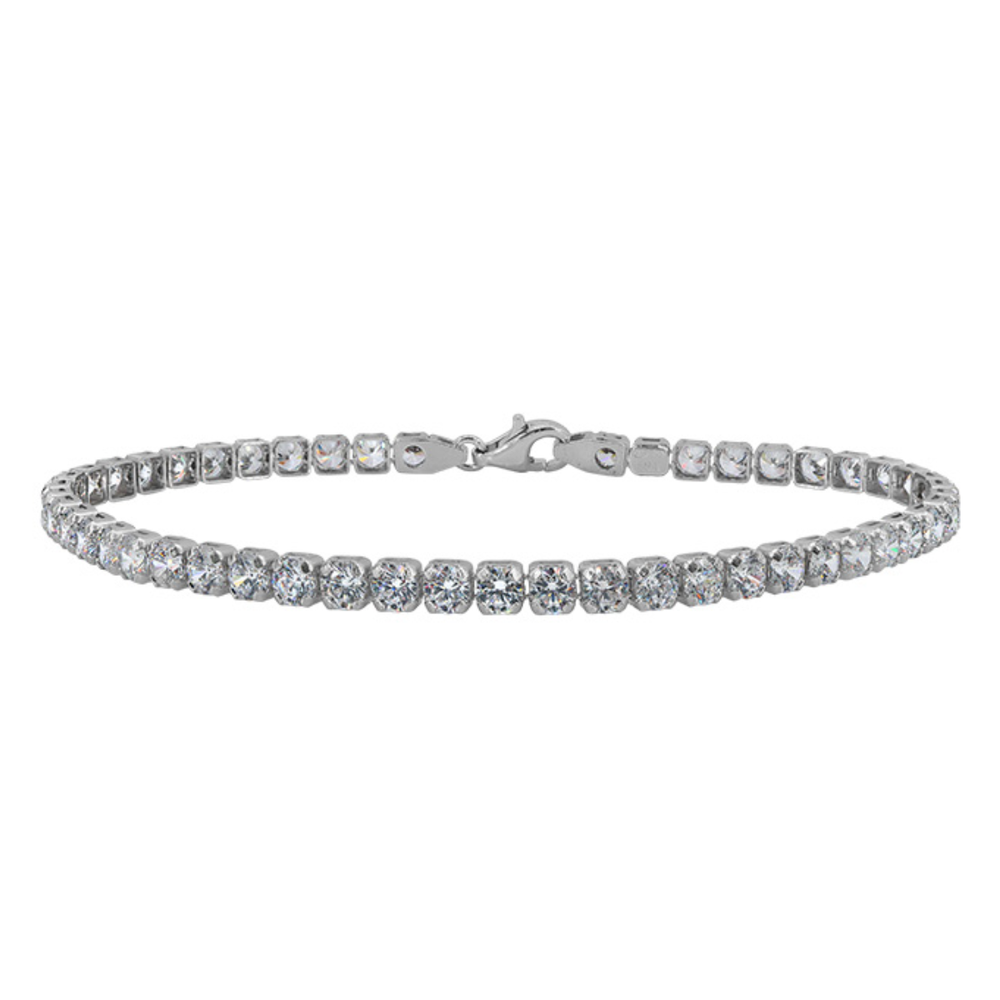 Sterling Silver 2.8mm Round CZ Tennis Bracelet
