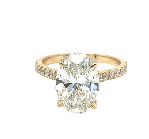 14kt Yellow Gold Lab Grown 1.43tw Oval Diamond Ring